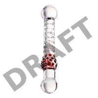 Двусторонний фаллоимитатор Sexus Glass, стекло, прозрачный, 22 см