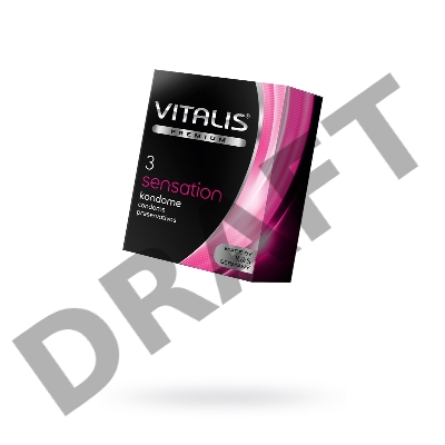 Презервативы VITALIS PREMIUM №3 sensation - с кольцами и точками (ширина 53mm)