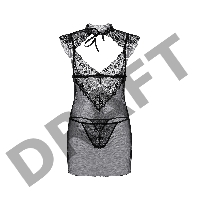 Комбинация и стринги Candy Girl Luscious, черный, XL