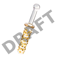 Двусторонний фаллоимитатор Sexus Glass, стекло, прозрачный, 25 см