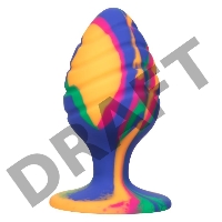 Яркая анальная пробка Cheeky Large Swirl Tie-Dye Plug - 9 см.