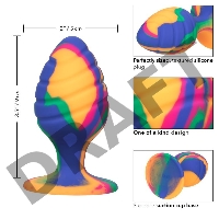 Яркая анальная пробка Cheeky Large Swirl Tie-Dye Plug - 9 см.