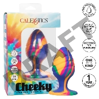 Яркая анальная пробка Cheeky Large Swirl Tie-Dye Plug - 9 см.