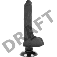 Черный вибратор на присоске Basecock Realistic Vibrator 2in1 - 18,5 см.