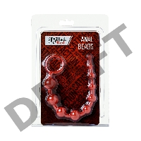 Анальная цепочка Black & Red by TOYFA, ПВХ, красная, 31 см, Ø 3 см