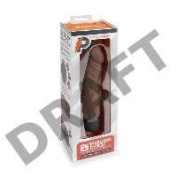 Коричневый вибратор-реалистик 6.5 Girthy Realistic Vibrator - 19 см.
