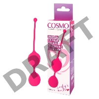 Розовые двойные вагинальные шарики Cosmo с хвостиком для извлечения