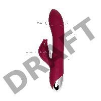 Вибратор с клиторальным стимулятором L'EROINA by TOYFA Sangra, силикон, бордовый, 20,5 см