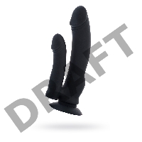 Анально-вагинальный вибратор Black & Red by TOYFA, силикон, черный, 19,5 см