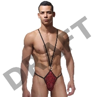 Боди мужское красный леопард L/XL