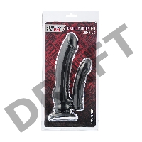 Анально-вагинальный вибратор Black & Red by TOYFA, силикон, черный, 19,5 см