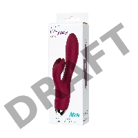 Вибратор с клиторальным стимулятором L'EROINA by TOYFA Mion, силикон, бордовый, 22 см