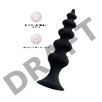 Анальная втулка POPO Pleasure by TOYFA Indi, водонепроницаемая, силикон, черная, 11,5 см, Ø 2,9 см