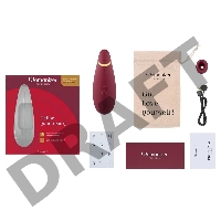 Бордовый клиторальный стимулятор Womanizer Premium 2