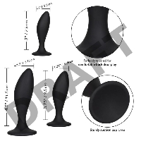 Набор из трех черных анальных пробок Silicone Anal Curve Kit