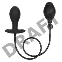 Черная расширяющаяся анальная пробка Weighted Silicone Inflatable Plug Large - 8,25 см.