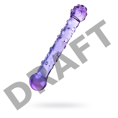 Двусторонний фаллоимитатор Sexus Glass, стекло, фиолетовый, 19,5 см