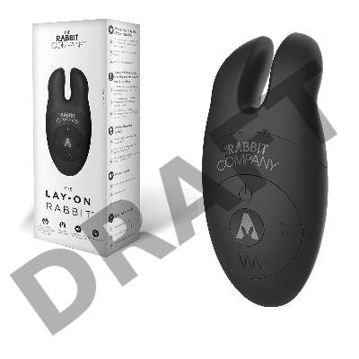 Черный вибростимулятор с ушками The Lay-on Rabbit