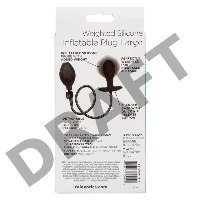 Черная расширяющаяся анальная пробка Weighted Silicone Inflatable Plug Large - 8,25 см.