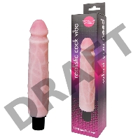 Вибратор Realistic Cock Vibe телесного цвета - 25,5 см.