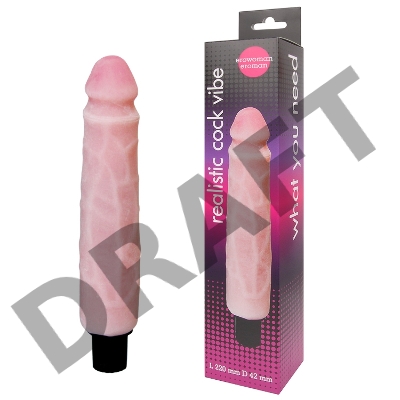 Вибратор Realistic Cock Vibe телесного цвета - 25,5 см.