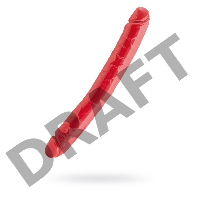 Двусторонний фаллоимитатор Black & Red by TOYFA, ПВХ, красный, 31 см