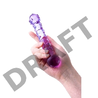 Двусторонний фаллоимитатор Sexus Glass, стекло, фиолетовый, 19,5 см