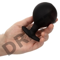 Черная расширяющаяся анальная пробка Weighted Silicone Inflatable Plug Large - 8,25 см.