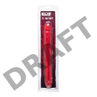 Двусторонний фаллоимитатор Black & Red by TOYFA, ПВХ, красный, 31 см