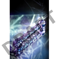 Двусторонний фаллоимитатор Sexus Glass, стекло, фиолетовый, 19,5 см