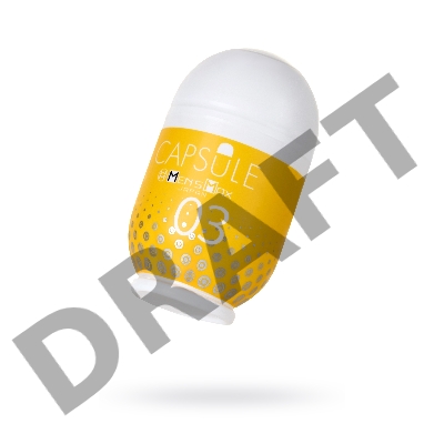 Мастурбатор нереалистичный MensMax CAPSULE 03 Kanoko, TPE, желтый, 8 см