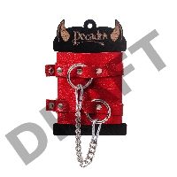 Оковы Pecado BDSM, мягкие с люверсами, натуральная кожа, красные