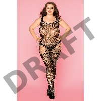 Костюм-сетка и стринги Candy Girl Hortense черные, 2XL
