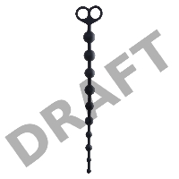 Анальные бусы TOYFA POPO Pleasure Cephei, водонепроницаемые, силикон, черные, 33,5 см, Ø 2,4 см