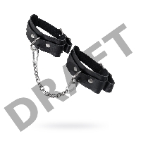 Оковы мини Pecado BDSM, со скруглёнными углами, натуральная кожа, чёрные