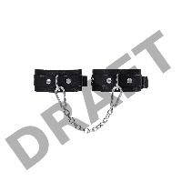 Оковы мини Pecado BDSM, со скруглёнными углами, натуральная кожа, чёрные