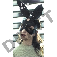 Маска Bunny Черный Черная маска кролика из кожи