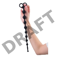 Анальные бусы TOYFA POPO Pleasure Cephei, водонепроницаемые, силикон, черные, 33,5 см, Ø 2,4 см