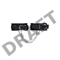 Оковы мини Pecado BDSM, со скруглёнными углами, натуральная кожа, чёрные