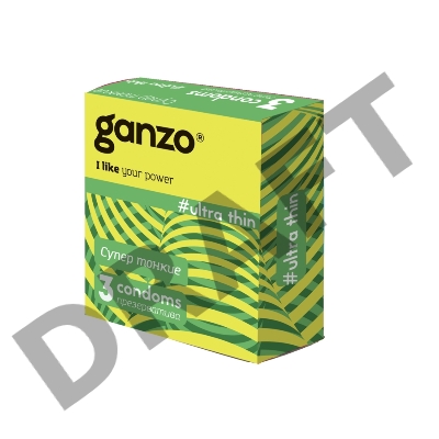 Презервативы Ganzo Ultra thin, ультратонкие, латекс, 18 см, 3 шт