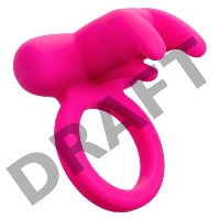 Розовое перезаряжаемое кольцо Silicone Rechargeable Triple Clit Flicker