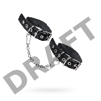 Оковы Pecado BDSM, из одного ремешка с люверсами, натуральная кожа, чёрные