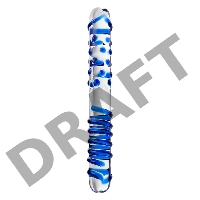 Двусторонний фаллоимитатор Sexus Glass, стекло, прозрачный, 22 см