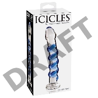 Стеклянный стимулятор Icicles No. 5 - Clear/Blue