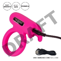 Розовое перезаряжаемое кольцо Silicone Rechargeable Triple Clit Flicker
