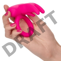 Розовое перезаряжаемое кольцо Silicone Rechargeable Triple Clit Flicker
