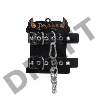 Оковы Pecado BDSM, из одного ремешка с люверсами, натуральная кожа, чёрные