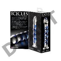 Стеклянный стимулятор Icicles No. 5 - Clear/Blue