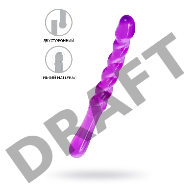 Двусторонний фаллоимитатор A-Toys by TOYFA Tanza, TPE, фиолетовый, 27,5 см