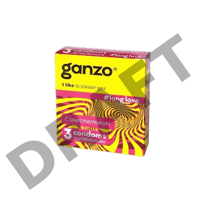 Презервативы Ganzo Long Love, с анестезирующим эффектом, латекс, 18 см, 3 шт